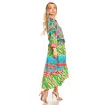 thumbnail image 4 of Sakkas Andreas Women's Maxi Long Sleeve Button Down Floral Ruffle Dress Pockets - 641 - S/M, 4 of 5