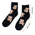 thumbnail image 5 of Lerpwige Women Kawaii Coral Velvet Winter Fuzzy Slipper Socks Cute Cartoon Bear Pattern Thicken Fluffy Cozy Warm Floor Sleep Hosiery Foot Warmer, 5 of 20