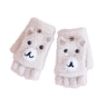 thumbnail image 2 of Children Winter Warm Casual Knit Cute Pattern Mittens Plus Velvet Flip Fingerless Multifunction Glove, 2 of 4