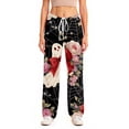 thumbnail image 5 of Zydvens Women Halloween Pajama Pants Wide Leg Lounge Wear with Pockets Soft Elastic Waist Drawstring PJ Bottoms Spooky Cute Ghost Black Cat Print Costume Cosplay Pants S-3XL, 5 of 7