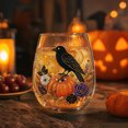 thumbnail image 4 of VAIFTILNO Halloween Decorations Halloween Printed Stemless Glass Cup. Spooky Witch Ghost Crow Clear Stemless Wine Glass For Party Drinks, 4 of 7