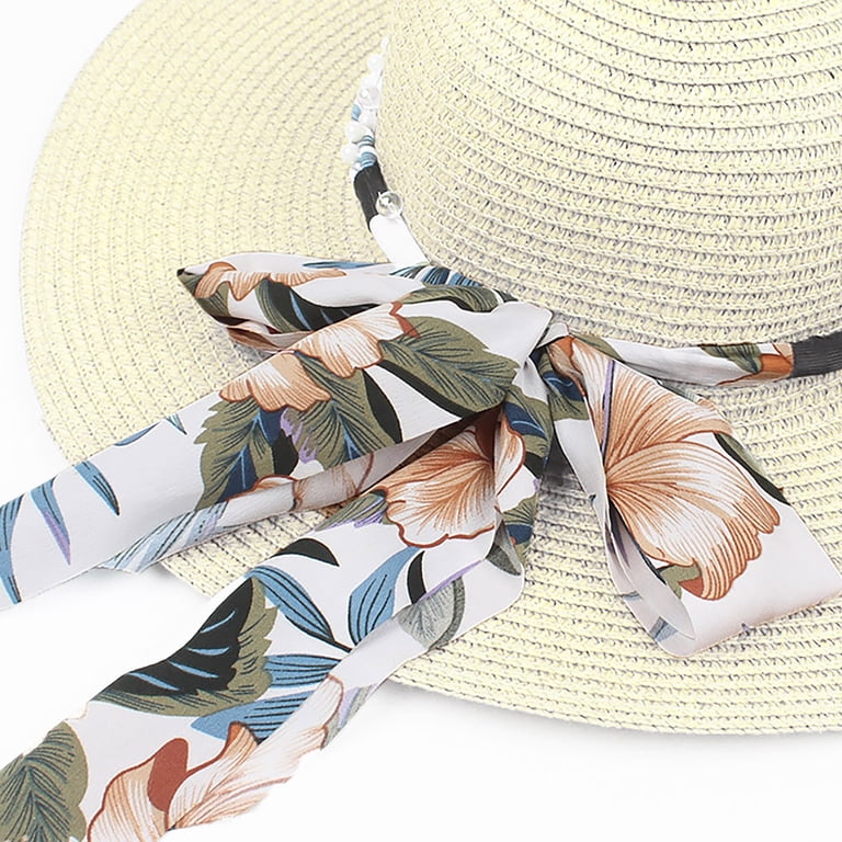 Besolor Sun Hat for Women Floppy Straw Wide Brim Summer Hats  display picture 1