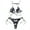 Black, variant on TIHLMK Swimsuit for Women Women's new fashion open back strap split swimsuit printed bikini