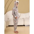 thumbnail image 4 of Pijamas navideños para niñas y niños, ropa de dormir de franela suave y cálida, pijama con capucha, Onesies con estampado gris, Invierno, 4 of 4