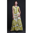 thumbnail image 2 of Bimba Robe Longue Décontractée d'Été Sans Manches à Fente avant Imprimée Teinture sur Nœuds pour Femmes - Grande, 2 of 5