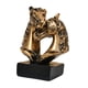 thumbnail image 4 of Escultura de cabeza de caballo doble, mascota de recuerdo de bendición, colección de escritorio Oro negro, 4 of 9