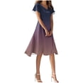thumbnail image 3 of Bovxnpu Summer Dresses for Women, Short Sleeve T Shirt Casual Midi Dresses, Women's V-Neck Short Sleeve Printing Dresses Elegant Casual Comfortable All Occasio Dress, 3 of 7