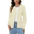 thumbnail image 6 of Uvplove Womens Casual Long Sleeve Cardigan Button Down Soft Open Front Knit Sweater,Beige,M-3XL, 6 of 8