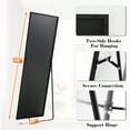 thumbnail image 2 of Gianna 58"x19" High-Quality Full Length Mirror, Aluminum Alloy Frame Ensures Stability, Standing Design for Bedroom, Black, 2 of 5