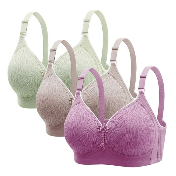 3 Pack Wireless Bras for Women, Comfortable Supportive Adjustable Bralette, No Underwire Full Cup Lingerie