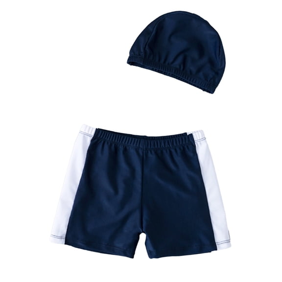 NAFUU Boys Swim Trunks Color Block Trunk 2026 With Cap Set For Kids Beach Pool Comfortable Swimming Plus Size Swimsuit For Boys Sizes L