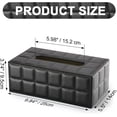 thumbnail image 2 of PU Leather Facial Tissue Box Tissue Box Tissue Box for Office/Car/Home (Grid Black), 2 of 5