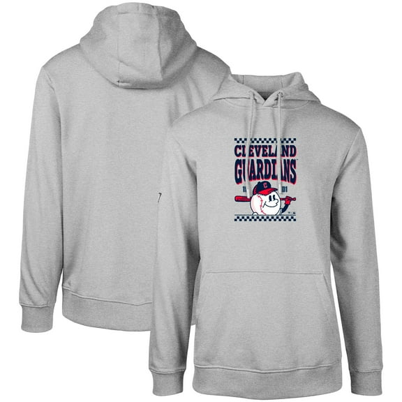 Men's Levelwear  Gray Cleveland Guardians  Podium Inaugural Pullover Hoodie