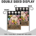 thumbnail image 4 of Welcome Easter Bunny Rabbit Small Decorative Garden Flag, Egg Flowers Farmhouse Yard Lawn Outside Decor, Spring Buffalo Plaid Check Burlap Outdoor Home Decoration Double Sided 12 x 18, 4 of 6