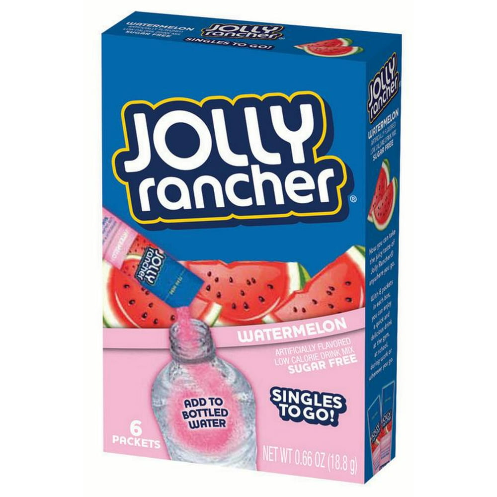 (72 Packets) Jolly Rancher SugarFree Watermelon To Go Drink Mix