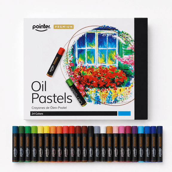 Pointer Premium Assorted Colors Oil Pastels 24 Count
