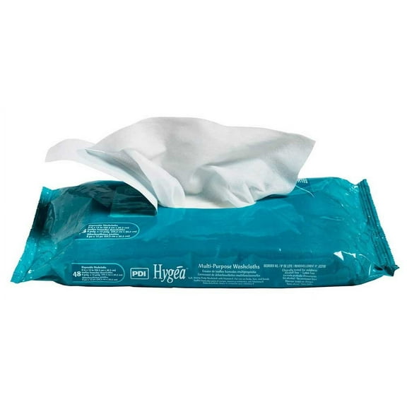 PDI J22750 Hygea Multi-Purpose Washcloths Resealable 48 count Disposable (2 Packs of 48)