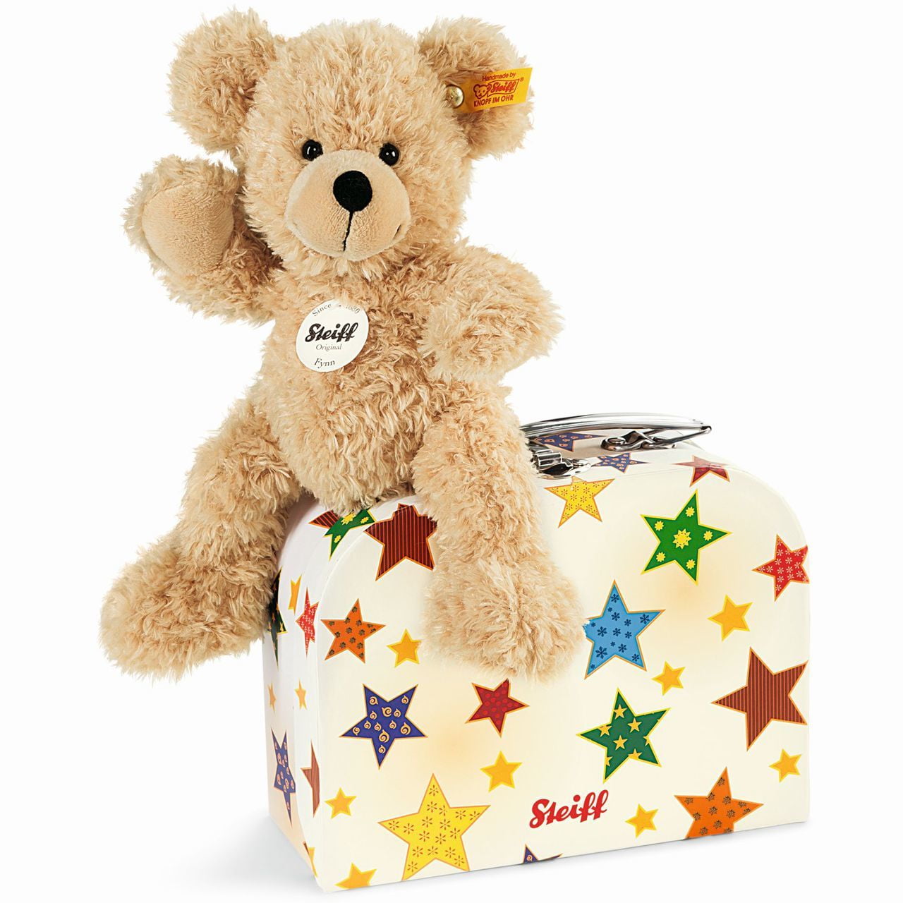 steiff fynn teddy bear and suitcase soft toy