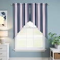 thumbnail image 6 of Navy Blue Pink Striped Kitchen Window Curtains, Swag Curtains Valance for Bedroom Living Room Bathroom, Modern Minimalist Ombre Lines Rod Pocket Window Treatment Curtain Block Drapes 2 Panels 36"x36", 6 of 9