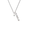 thumbnail image 2 of Delight Jewelry Silvertone Mini December - Teal Crystal Heart Silvertone Believe Faith Prayer Hope Bar Charm Necklace, 23", 2 of 4