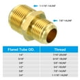 thumbnail image 5 of Unique Bargains 5/8 Inch Male Flare x 3/4 Inch Male Flare Connector, Brass Adapter Reducing Union Tube Coupler, 5 of 5
