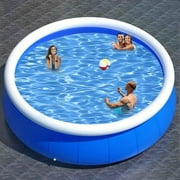 JXXRZ 10x2.5 Ft Large Inflatable Swimming Pool, PVC Backyard Pool for Adults/Kids, Fast Drain Design