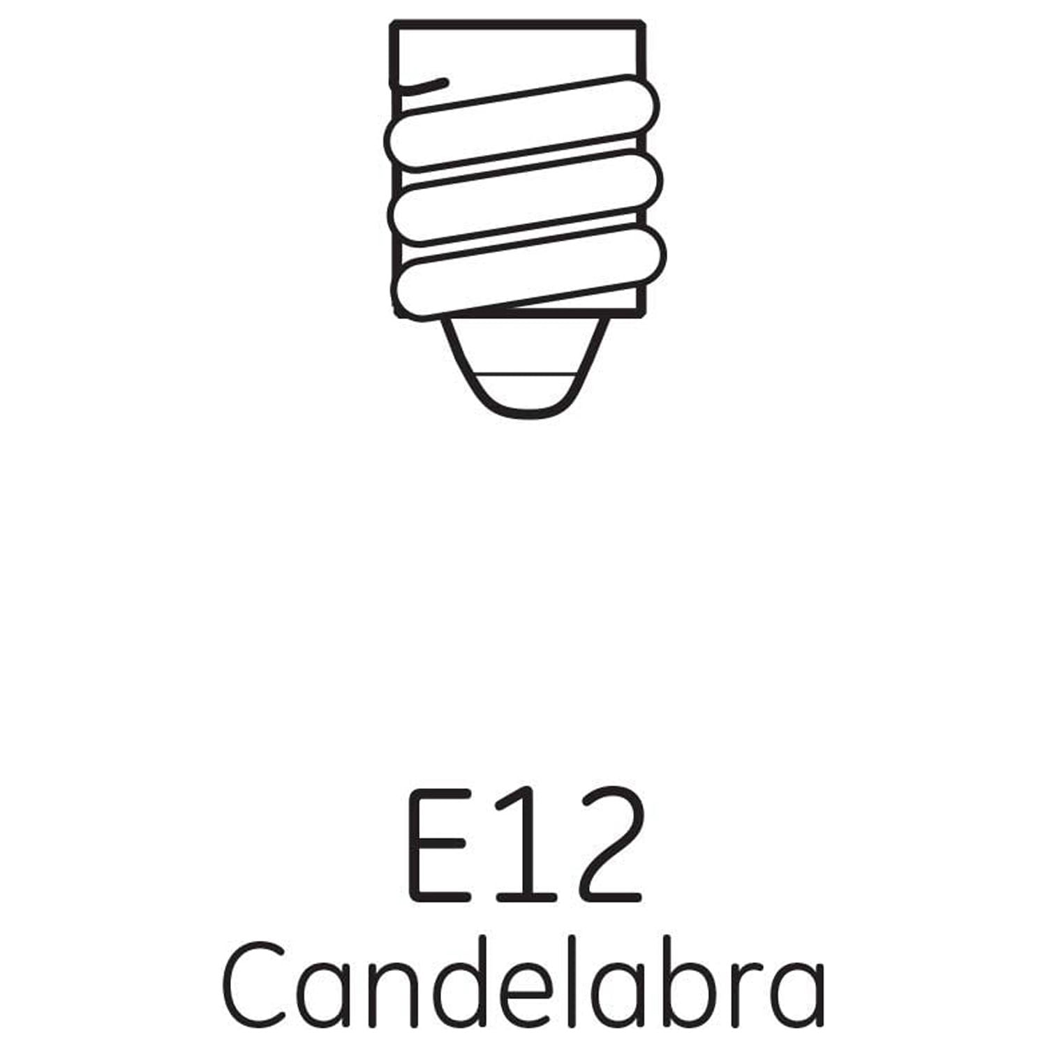 (12 bulbs) GE Lighting 23090 Dimmable Soft White 3.5 (40-watt Replacement), 300-Lumen Light Bulb with Candelabra Base Bent Tip Decorative Candle LED, 12-Pack