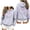 Gray, variant on Women's Heart Printed Long Sleeve Hoodies Fall Fleece Lined Oversized Casual Graphic Pullover Hooded Sweatshirts S-XXL