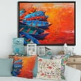 thumbnail image 2 of Designart 'Boats During Warm Sunset Resting On The Water V' Nautical & Coastal Framed Canvas Wall Art Print, 2 of 5