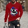 thumbnail image 2 of Birdeem Fashionable Mens Printed Top with Long Sleeved Round Neck and Smiling Face Printed Top/Shirt, 2 of 4