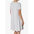 thumbnail image 4 of Robe T-Shirt Évasée à Manches Courtes Col Bateau Longueur Genou avec Poche pour Femmes PLUS, 4 of 6