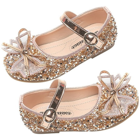 

1 Pair Toddler Girls Front Bow Shoe Rhinestone Kids Girl Shoe Wedding Girl Shoe for Party