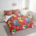 thumbnail image 3 of Homewish Xmas Santa Claus 7 Pieces Bedding Comforter Set,Cartoon Penguin Snomwan Full Bedding Set,Cute Christmas Reindeer Fitted Sheet Flat Sheet For Kids,Luxury Bedroom Decor Reversible, 3 of 8