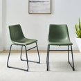 thumbnail image 3 of 18" Contemporary Metal-Leg Faux Leather Dining Chair in Green (Set of 2), 3 of 4