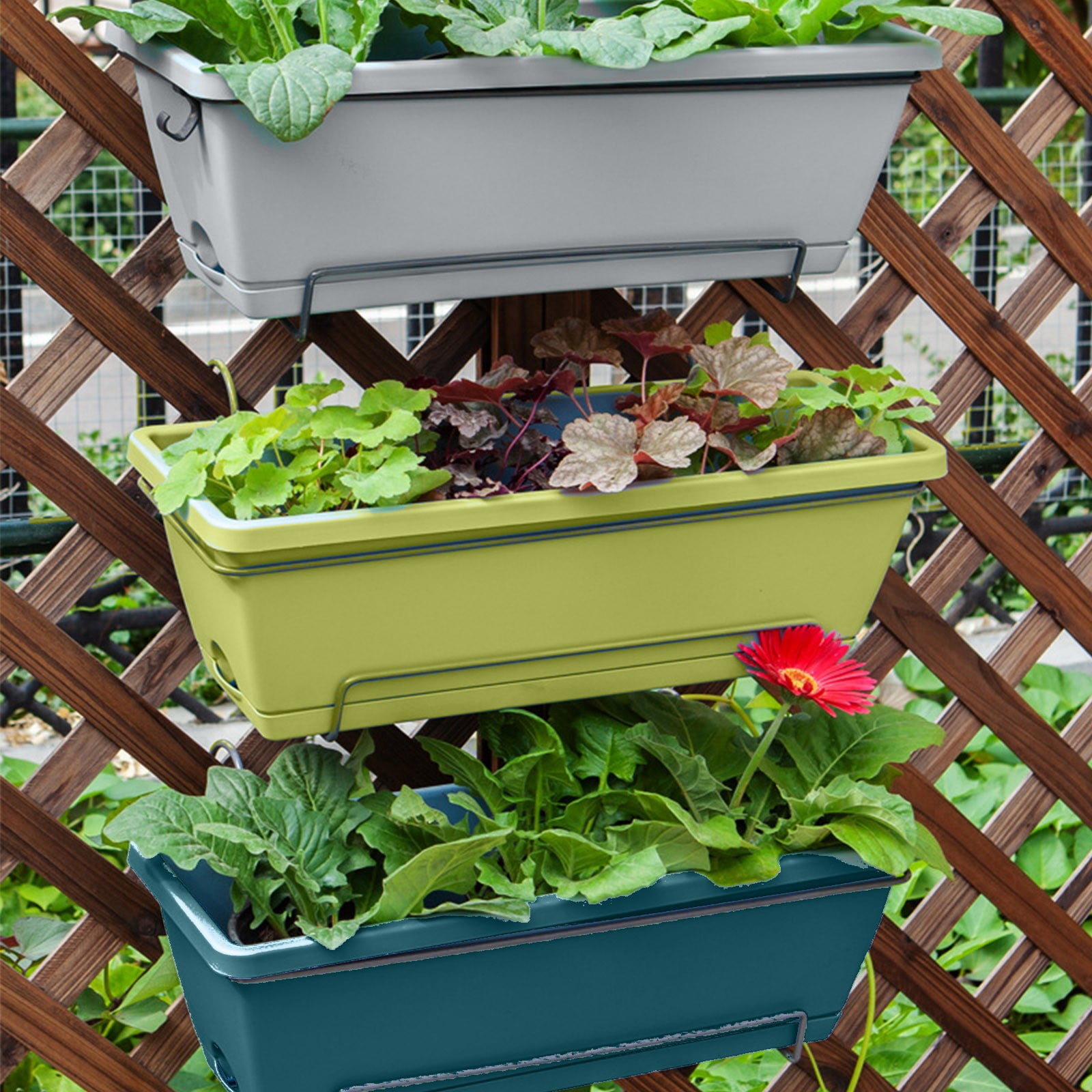 Nomeni Plant Pots Clearance, Vegetable Planting Pot Plastic Flower Pot Balcony Vegetable Planting Trough Garden Supplies