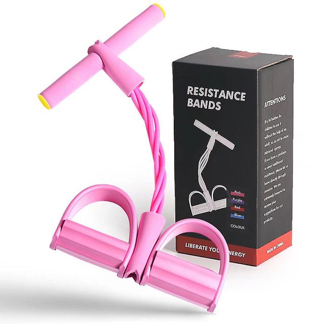 Fitness con banda de resistencia, expansor de culturismo para sentarse, tensión elástica del pedal del pie, máquina de remo elástica, cuerda de tensión multifuncional, cuerpo elástico Rojo Verde Cocina, Decoración y Otros