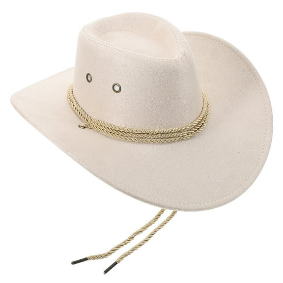 Zehuanyu Western Hat Faux Felt Wide Brim Sun Hat Vintage Style for Outdoor Ranch Casual Wear Men Women