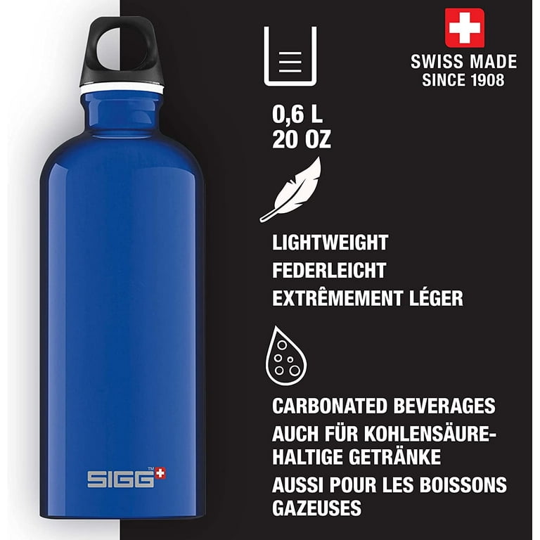 SIGG - Aluminum Water Bottle - Traveller Blue - with Screw Cap - Leakproof,  Lightweight, BPA Free - 20 Oz 