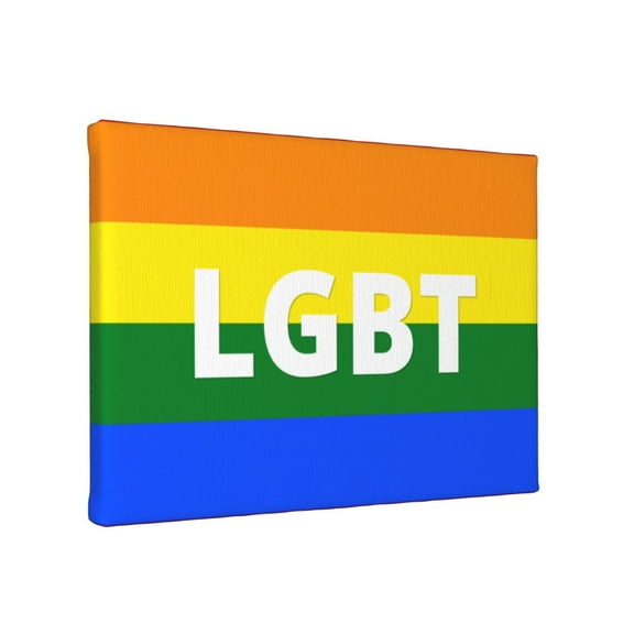 TEQUAN Rainbow Lgbt Lesbian Wall Art Canvas Prints, Modern Artwork Frameless Painting, 8" x 12"