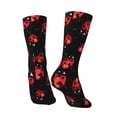 thumbnail image 5 of Uemuo Beautiful Red Ladybug Pattern Women's Crew Socks, Soft Durable Breathable Moisture-Wicking with Odor Control Cotton socks, 5 of 9