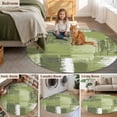 thumbnail image 6 of Abstract Art Round Living Room Rugs 3.3 ft, Sage Green Mottled Color Block Oil Painting Washable Area Rug with Non-Slip Sturdy Edge Binding Round Front Door Mat Floor Carpet for Entryway, 6 of 9