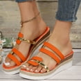 thumbnail image 2 of Womens Espadrilles Platform Wedge Slip on Sandals Fashion Metallic High Heel Dressy Slides for Women, 2 of 8