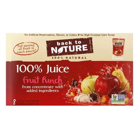 Back to Nature 8 pk All Natural Fruit Punch Juice, 48 OZ (Pack of