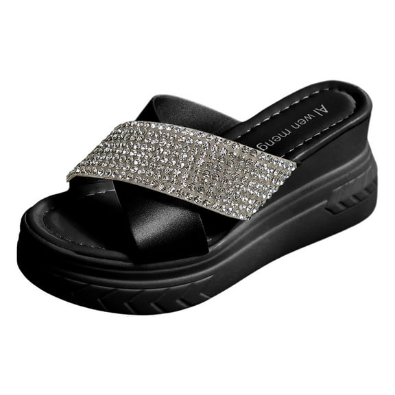 CAICJ98 Women'S Sandals Women Sandals Open Toe Chunky Heel Ankle Strap Sandals Summer Bohemian Platform Sandal Party Dressy Shoes,Black