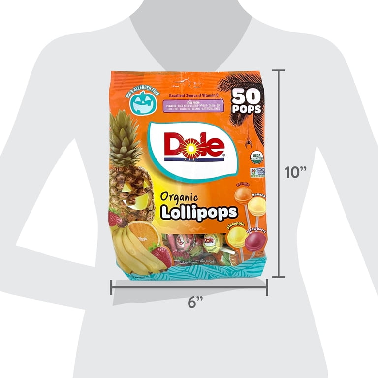 Flix Candy Dole Halloween Lollipop Bag – 50 Count – Big 9 Allergen