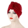 thumbnail image 4 of MESSUEN Hats for Women Turbans for Women Fashion Womens Turbans Women's Sun Hat for Sun Brimless Caps for Women Sun Hats for Women Red One Size, 4 of 4