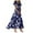 Navy, variant on Women Casual Loose Bohemian Floral Dress Short Sleeve Long Maxi Summer Beach Swing Dress Beige, XXL