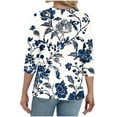 thumbnail image 4 of Neewe V Neck Blouses for Women Dressy Casaul 3/4 Length Sleeve Womens Tops Button Down Shirts, 4 of 6