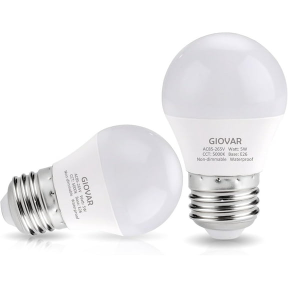 PLUHKN-2-Pack LED Refrigerator Light Bulbs 40 Watt Equivalent 120V, A15 Appliance Light Bulb Daylight 5000K for Fridge, E26 Base, Waterproof, Non-Dimmable
