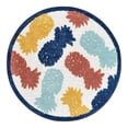 thumbnail image 3 of Unique Loom Belize Outdoor Collection Area Rug - Turneffe (5' 3" Round White/Rust Red), 3 of 7